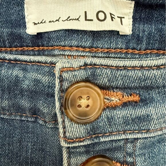 LOFT Curvy High Waist Skinny Jeans Classic Tapered Fit button Up Jeans Size 29/8 - Picture 3 of 9